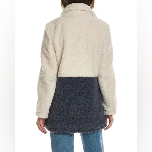 French Connection Colorblocked Teddy Coat NWT - Picture 2 of 7